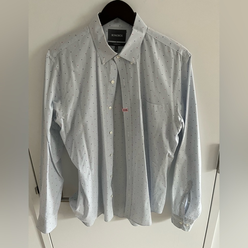 Bonobos Men's Shirt in Light Blue with Subtle Pattern